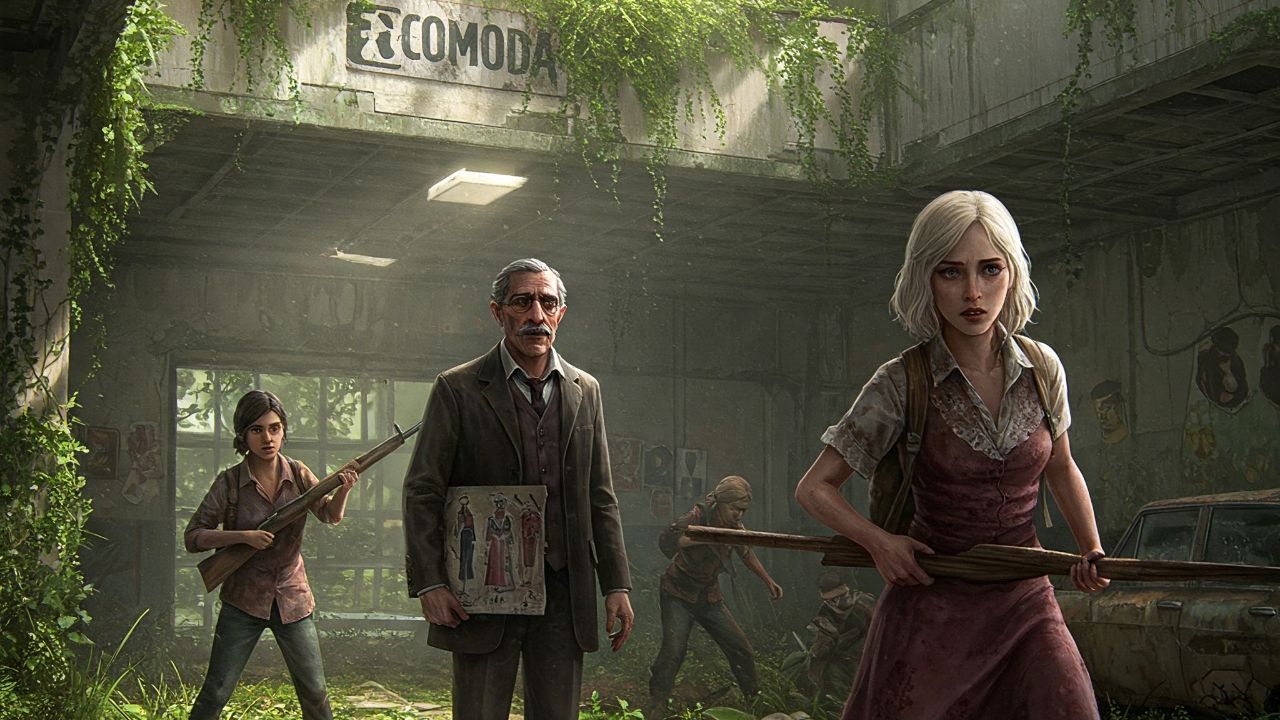 Marcela, Don Roberto y La Peliteñida en Ecomoda (versión 'The Last of Us')